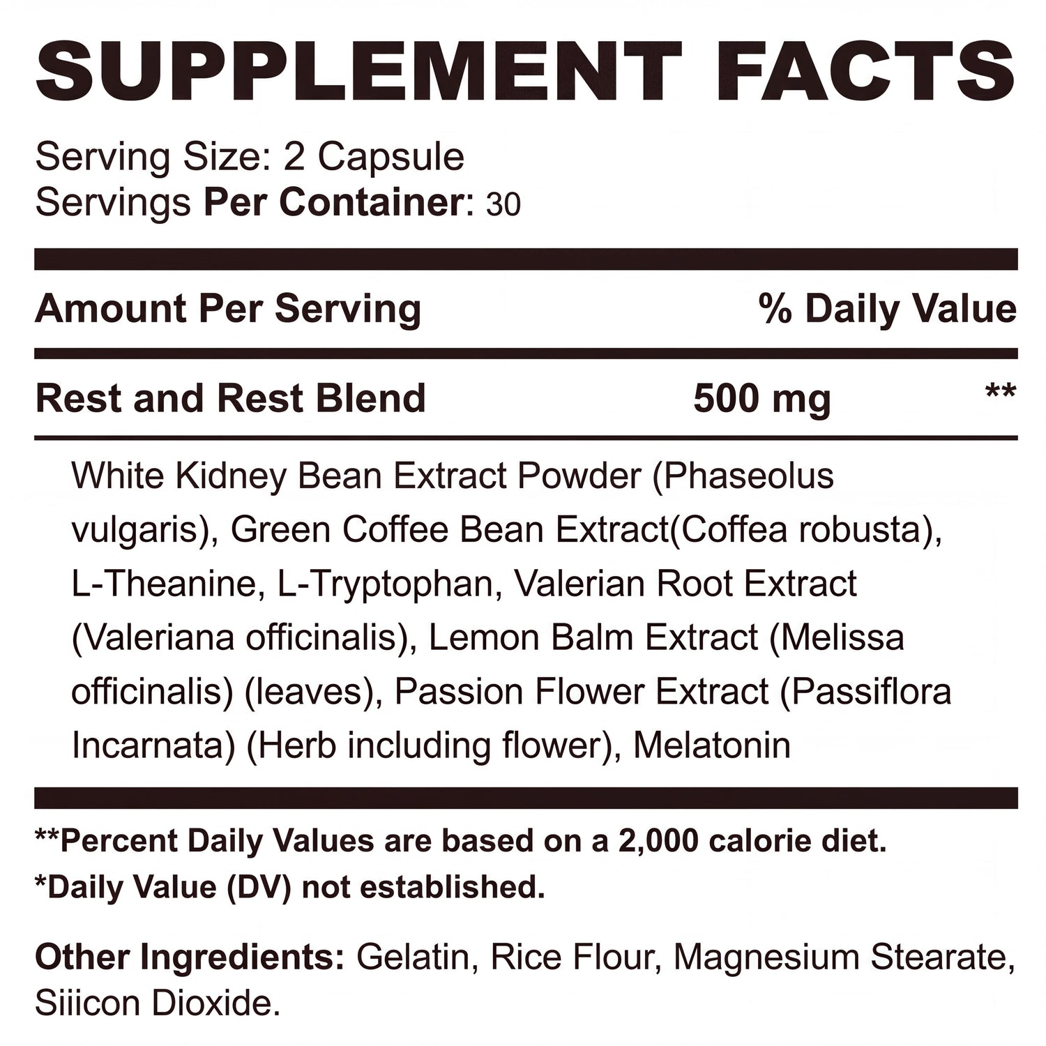 FEMBURN Supplement Facts panel